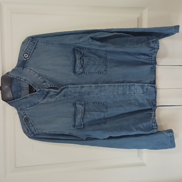 Rails Tops - Rails "Rowen" military shirt jacket shacket denim blue chambray- M
